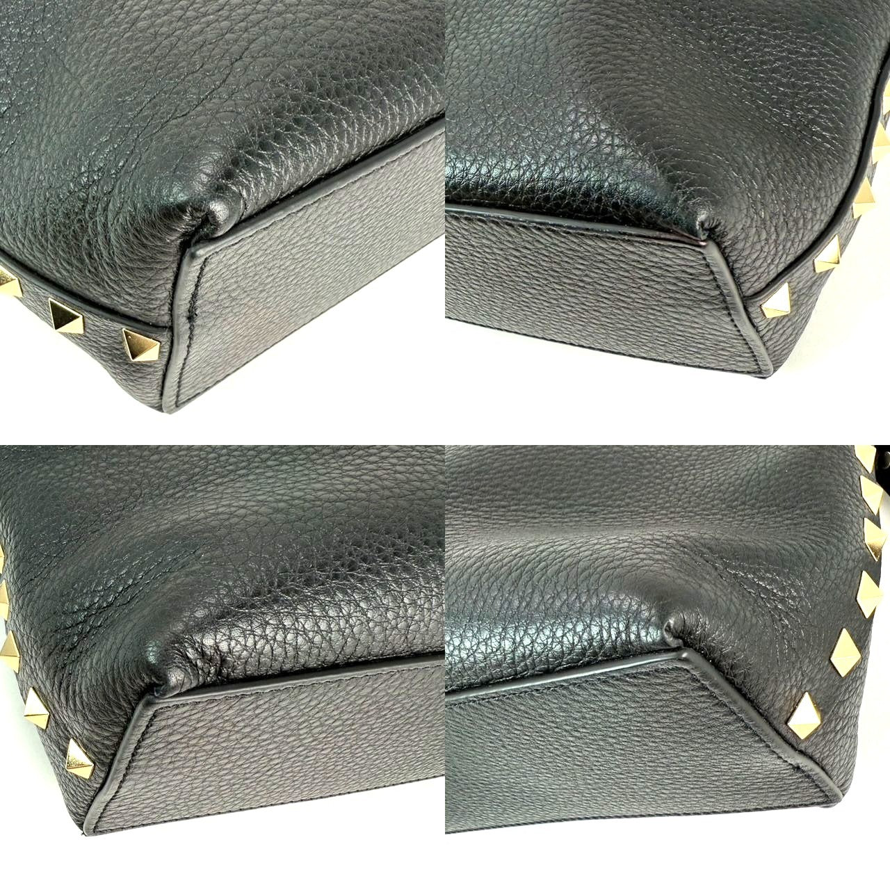 
                  
                    Valentino Giaravani Rockstud Small Black Leather Tote Bag
                  
                