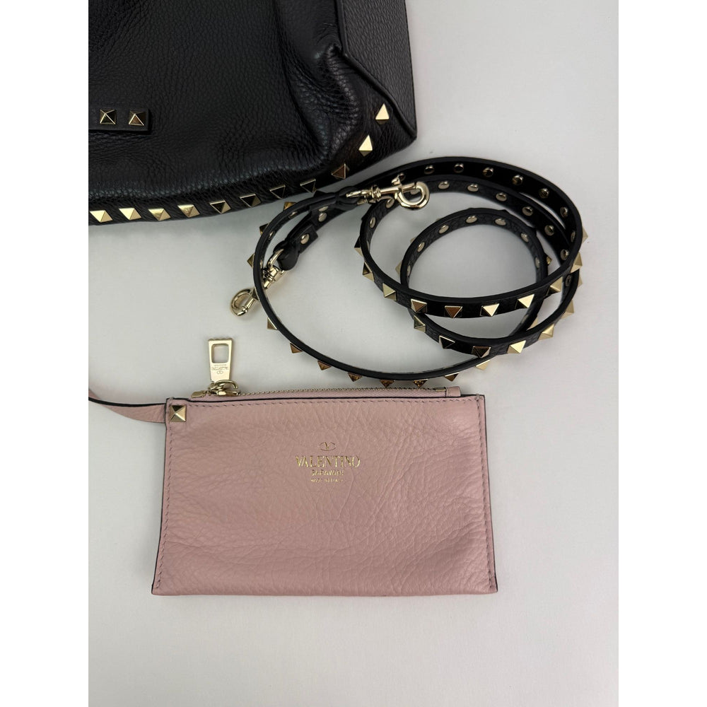 
                  
                    Valentino Giaravani Rockstud Small Black Leather Tote Bag
                  
                