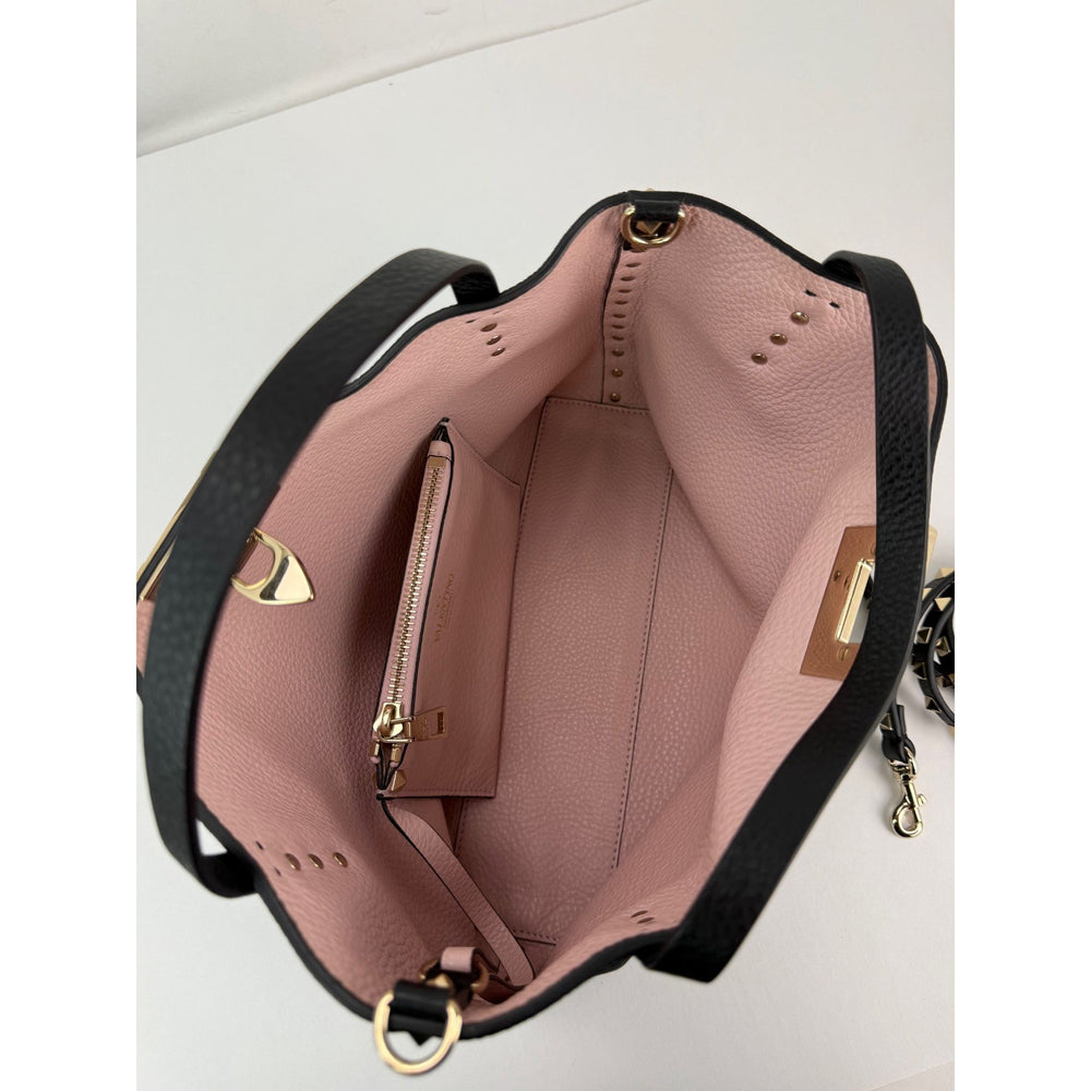 
                  
                    Valentino Giaravani Rockstud Small Black Leather Tote Bag
                  
                