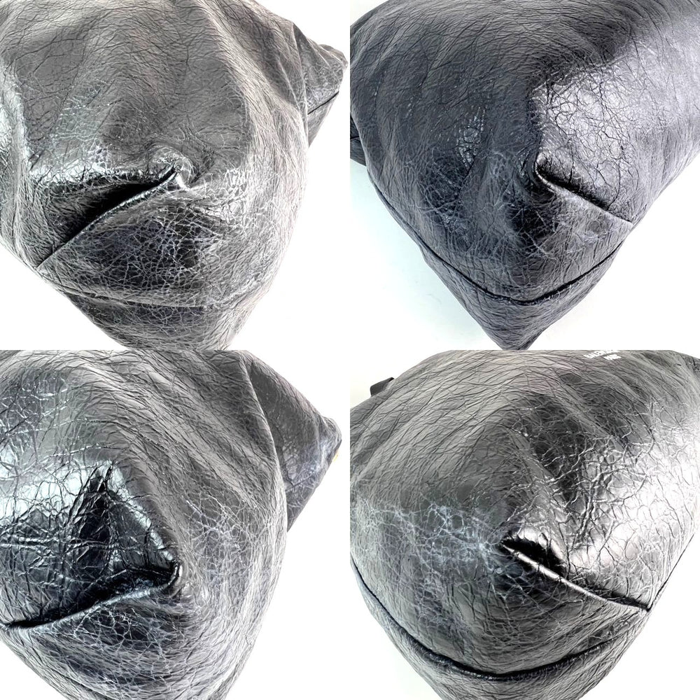 
                  
                    Balenciaga Leather Crush Medium Black Paris Charms Tote Bag
                  
                