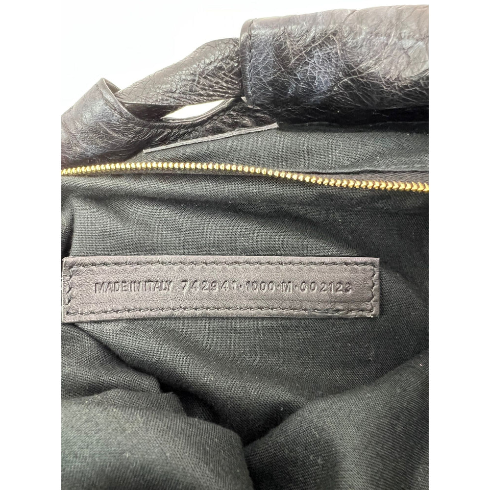 
                  
                    Balenciaga Leather Crush Medium Black Paris Charms Tote Bag
                  
                