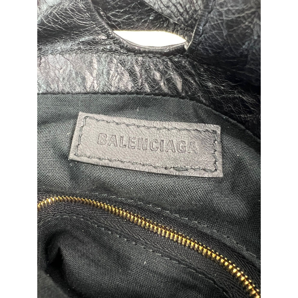 
                  
                    Balenciaga Leather Crush Medium Black Paris Charms Tote Bag
                  
                
