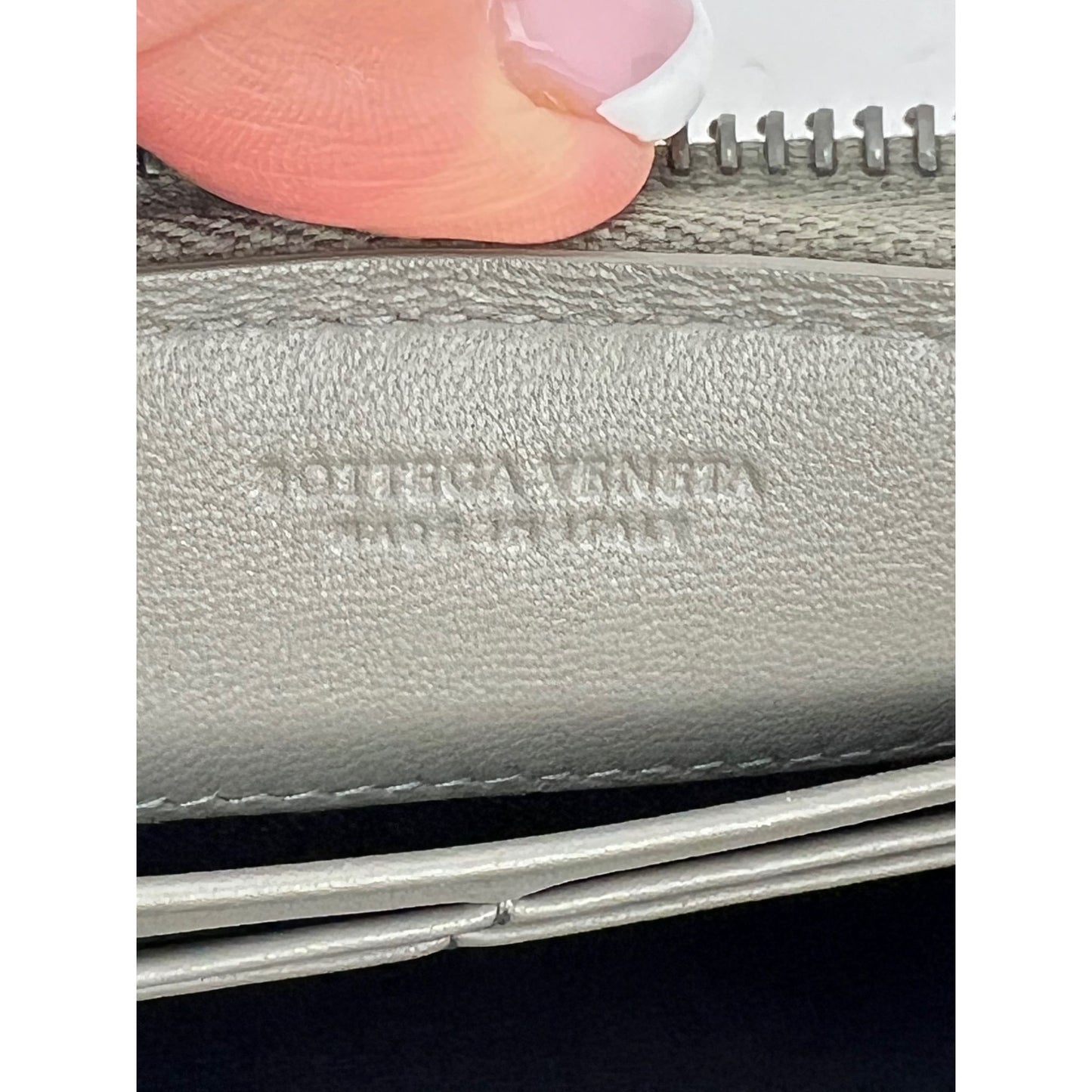
                  
                    Bottega Veneta Gray Intrecciato Zip Around Leather Wallet Clutch
                  
                