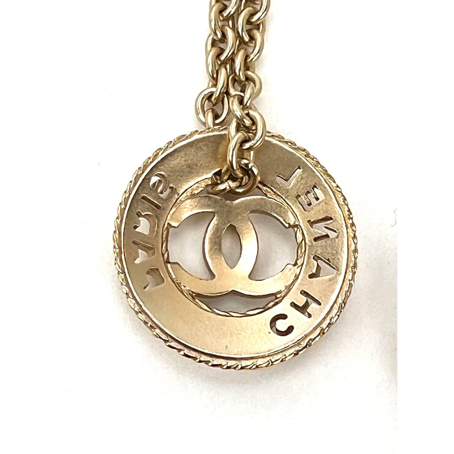 
                  
                    Chanel Gold Chain Logo Dangle CC Earrings
                  
                