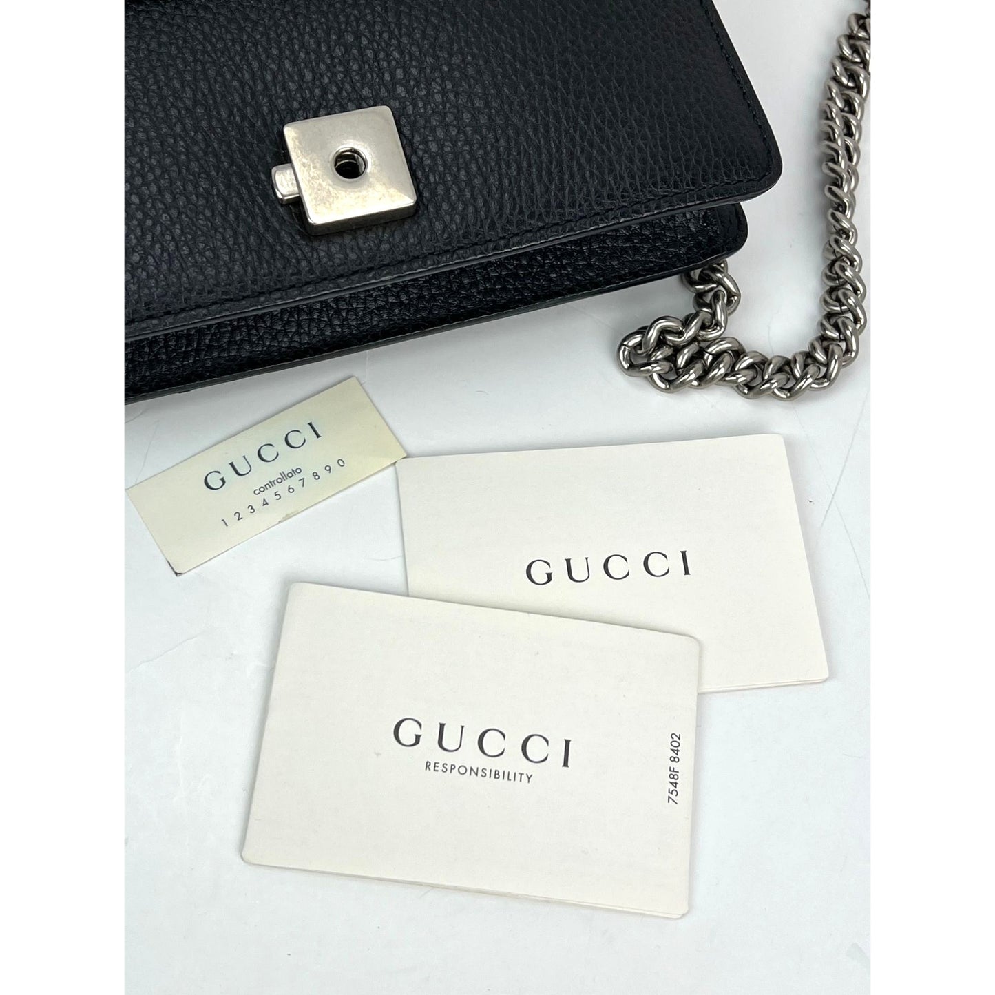 
                  
                    Gucci Dionysus Cyrstals Black Leather Small Shoulder Bag
                  
                