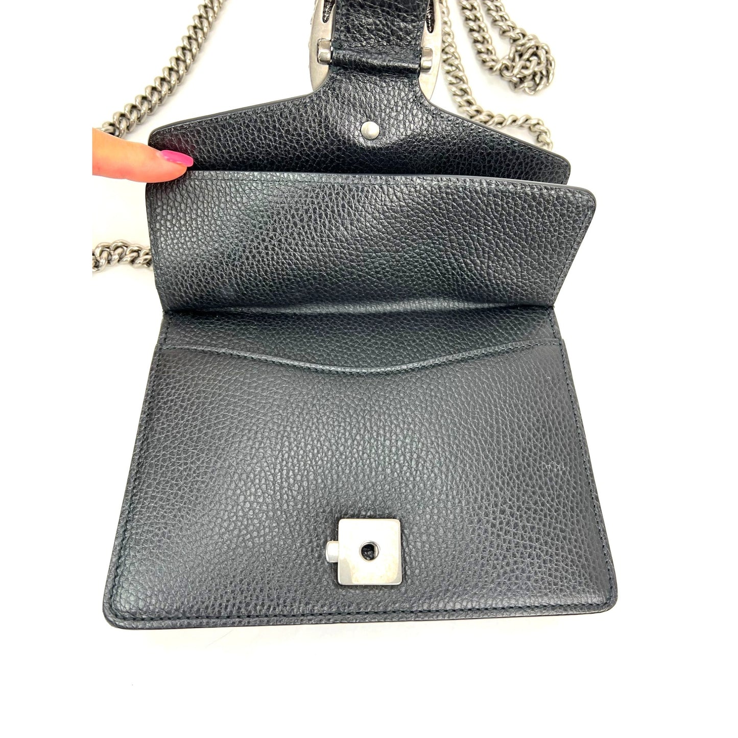 
                  
                    Gucci Dionysus Cyrstals Black Leather Small Shoulder Bag
                  
                