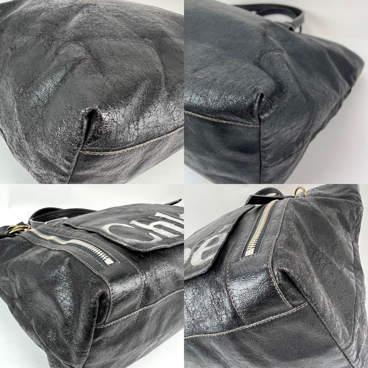 
                  
                    Chloe Eclipse Logo Embellished Black Leather Tote  EBAY LIVE
                  
                