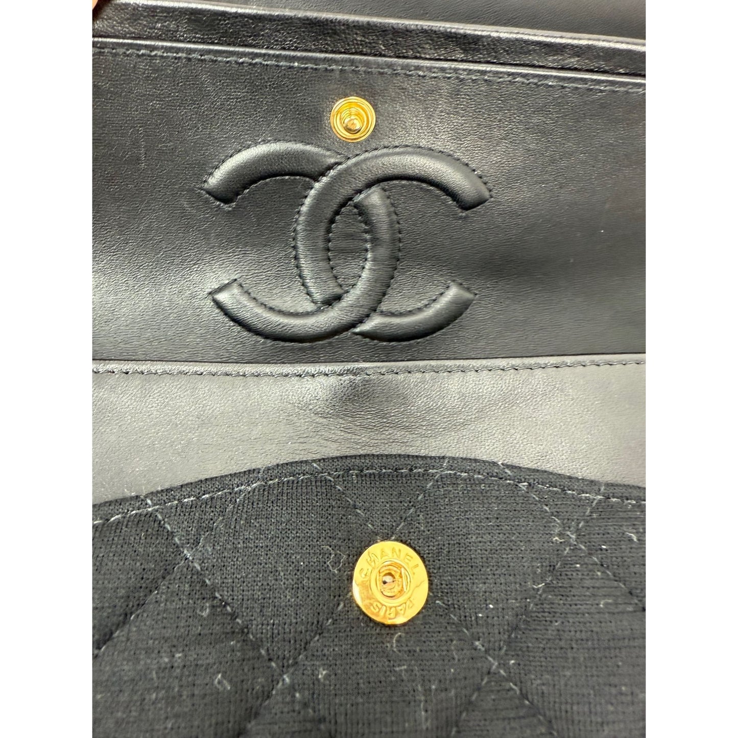 
                  
                    Chanel Jersey Knit Quilted Crystal Embellished Medium Double Flap Shoulder Bag
                  
                