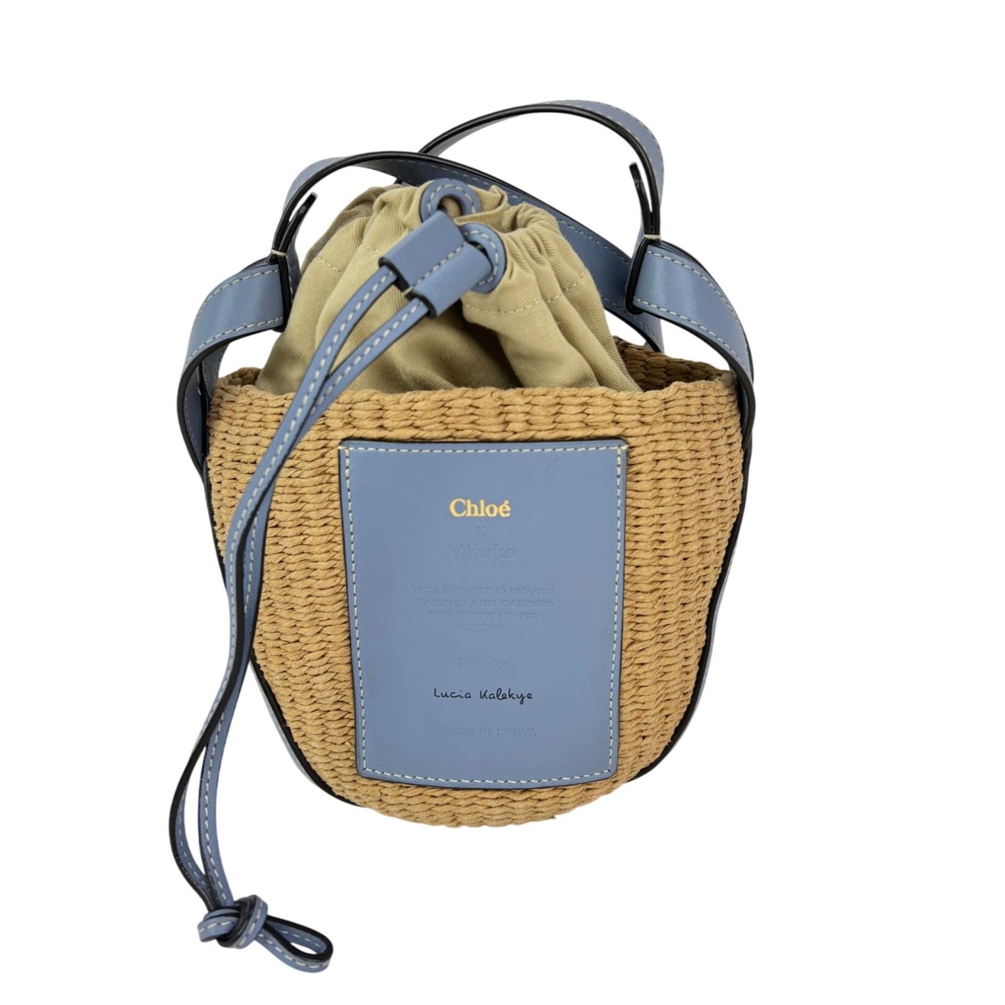
                  
                    Chloe  X mifuko Raffia Blue Leather Basket Shoulder Bag
                  
                
