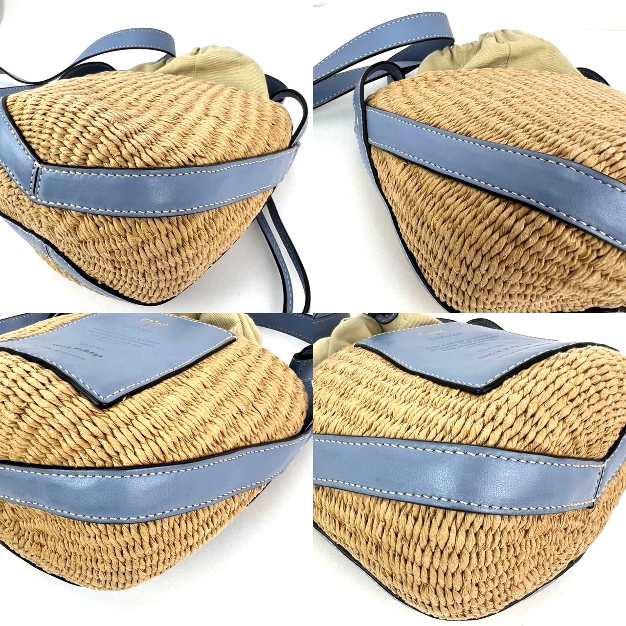 
                  
                    Chloe  X mifuko Raffia Blue Leather Basket Shoulder Bag
                  
                