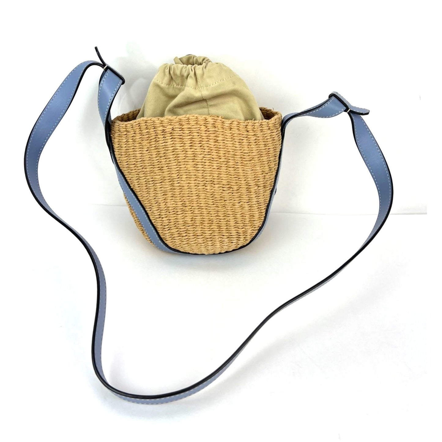 
                  
                    Chloe  X mifuko Raffia Blue Leather Basket Shoulder Bag
                  
                
