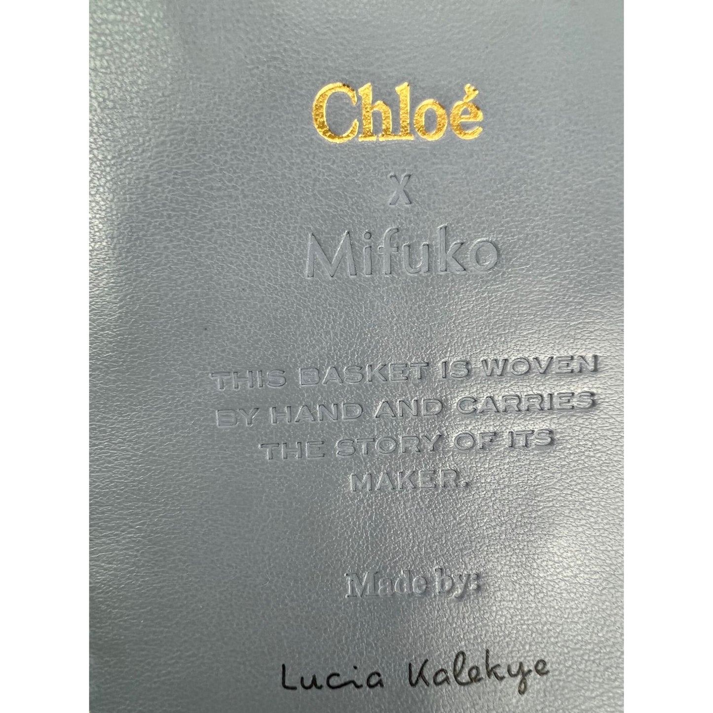 
                  
                    Chloe  X mifuko Raffia Blue Leather Basket Shoulder Bag
                  
                