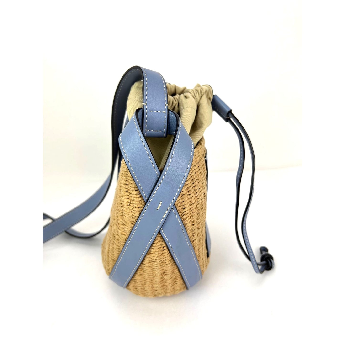 
                  
                    Chloe  X mifuko Raffia Blue Leather Basket Shoulder Bag
                  
                