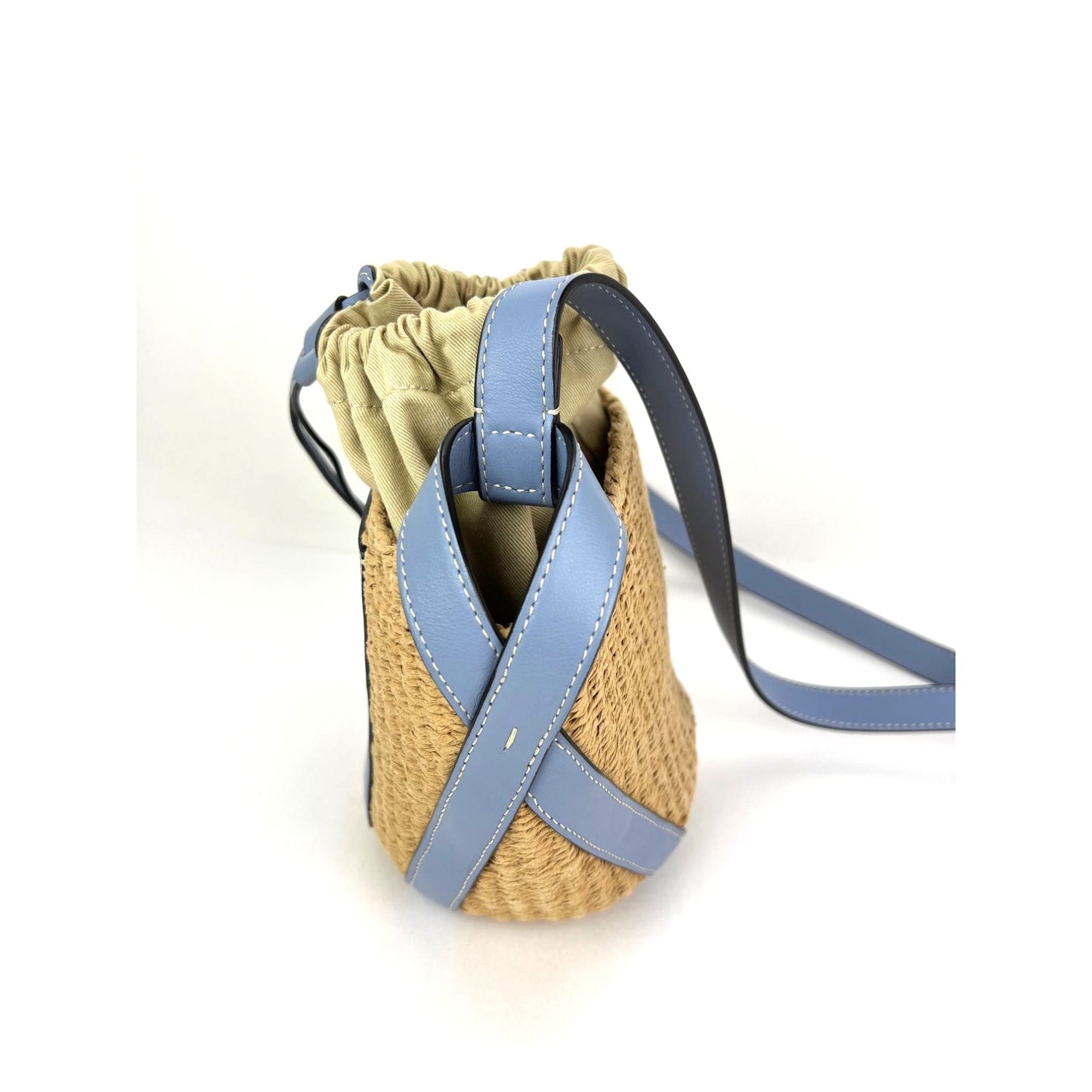 
                  
                    Chloe  X mifuko Raffia Blue Leather Basket Shoulder Bag
                  
                