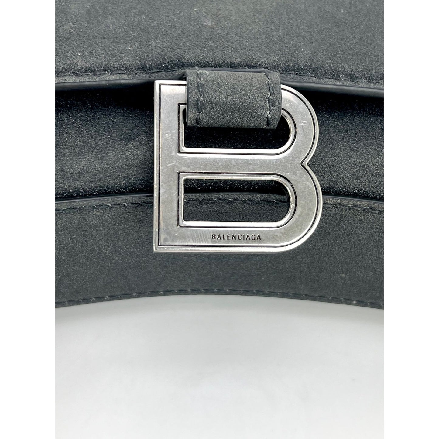 Authentic FENDI B Buckle Black Nappa & Patent Leather Satchel Shoulder  Handbag