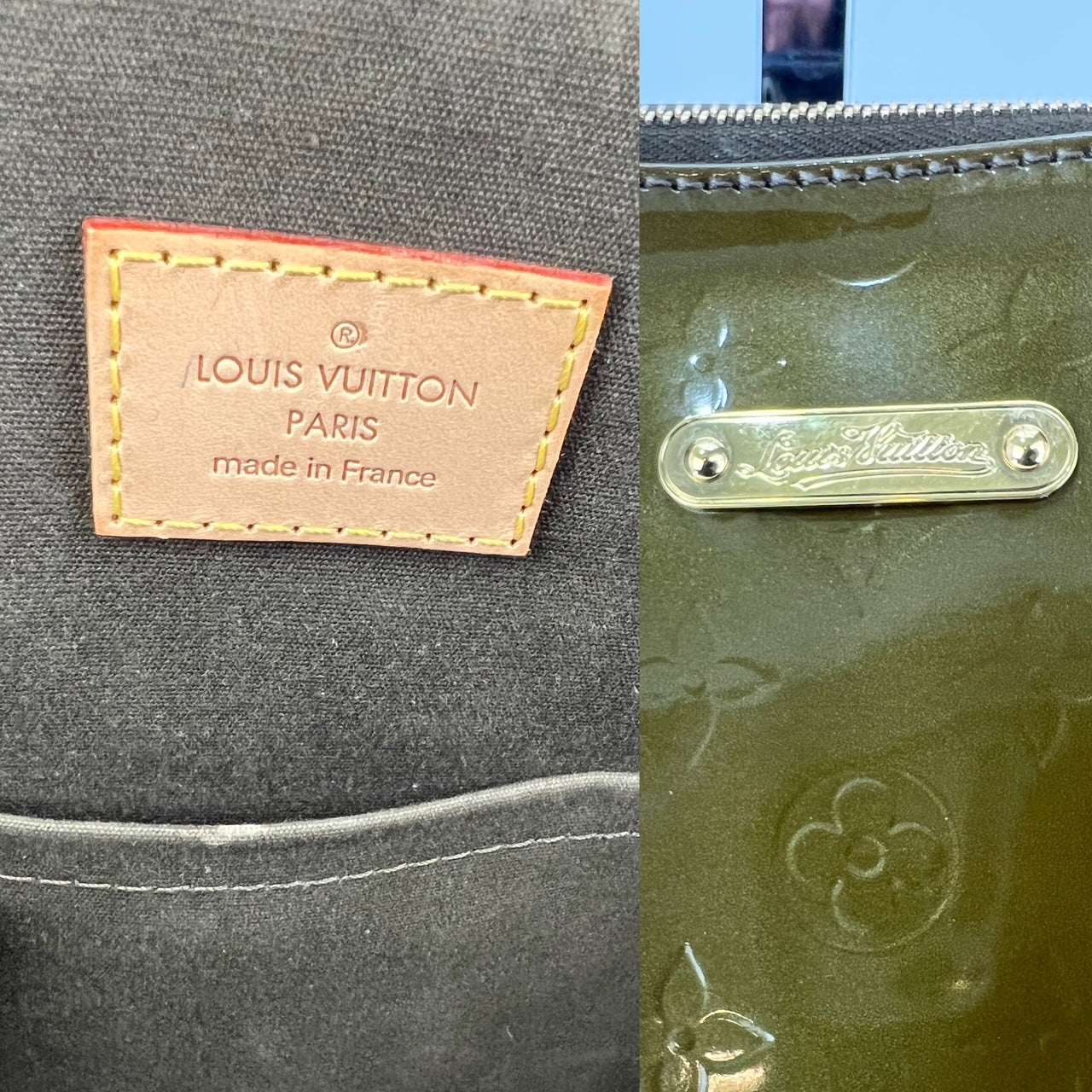 Louis Vuitton LOUIS VUITTON Bellevue GM Vernis Olive Green Patient