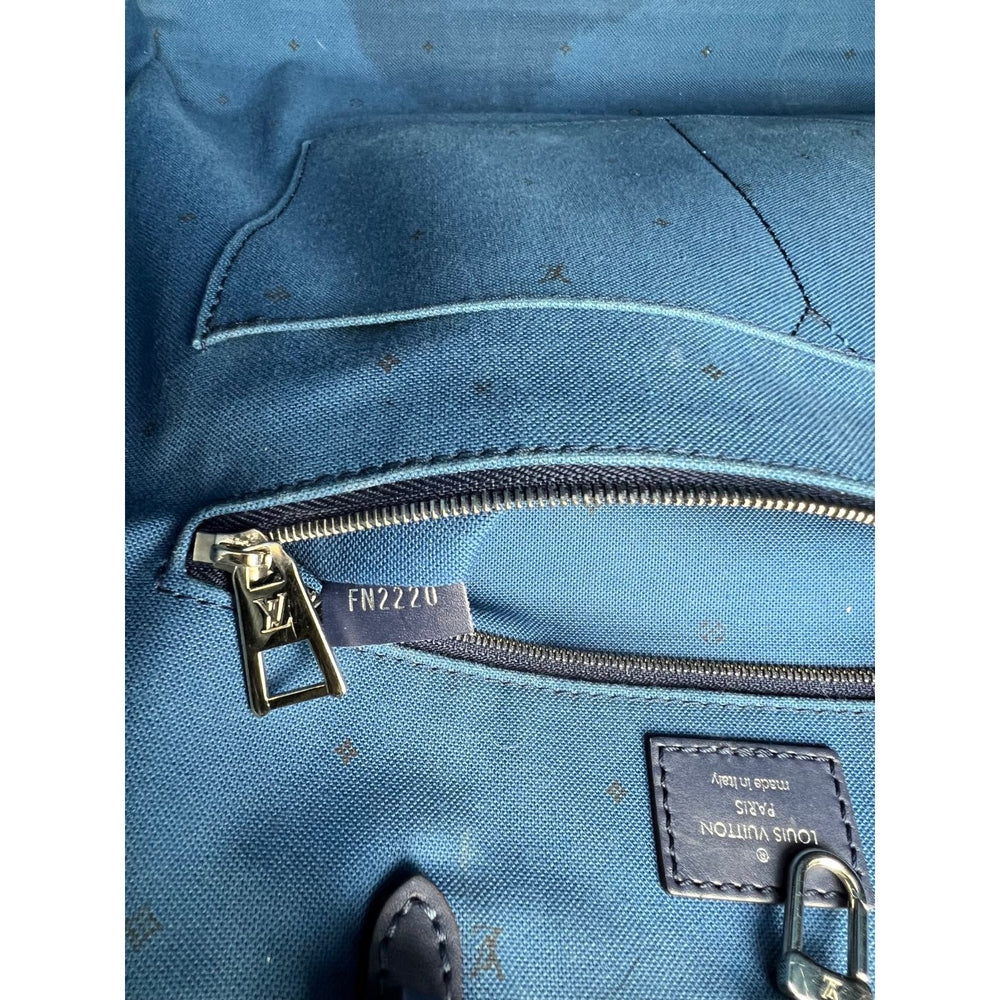Louis Vuitton Onthego denim tote bag Blue Navy blue Light blue