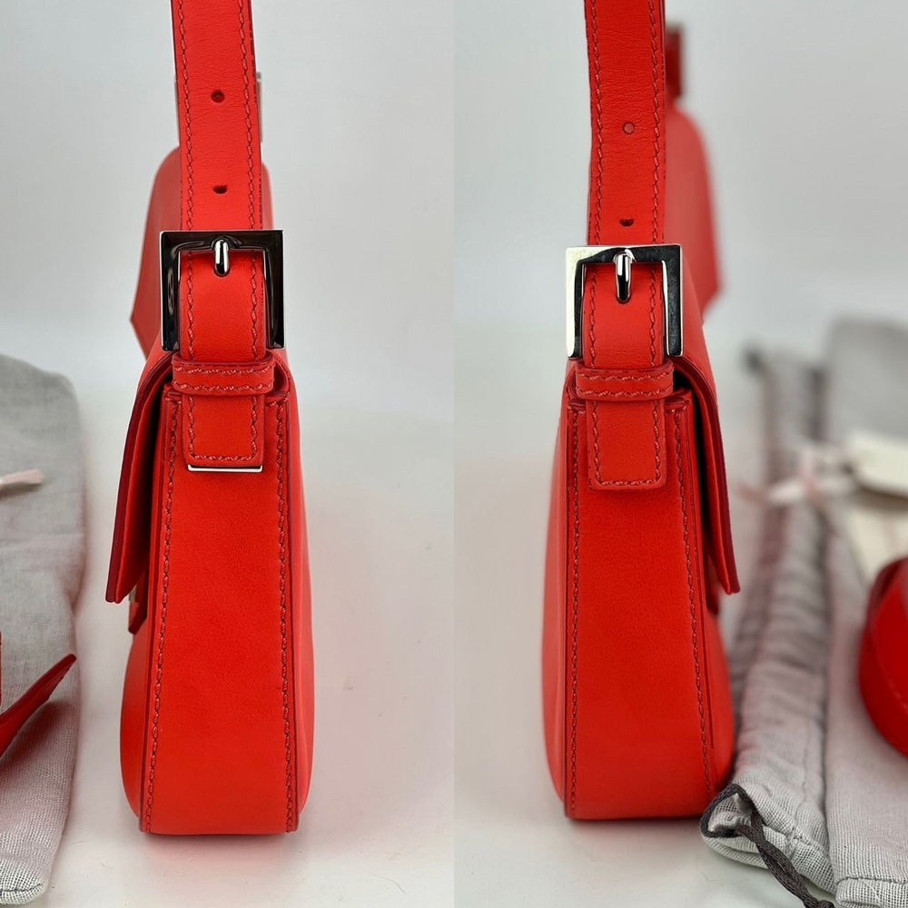 Fendi Vitello Baguette Papavero Shoulder Crossbody Hand Bag