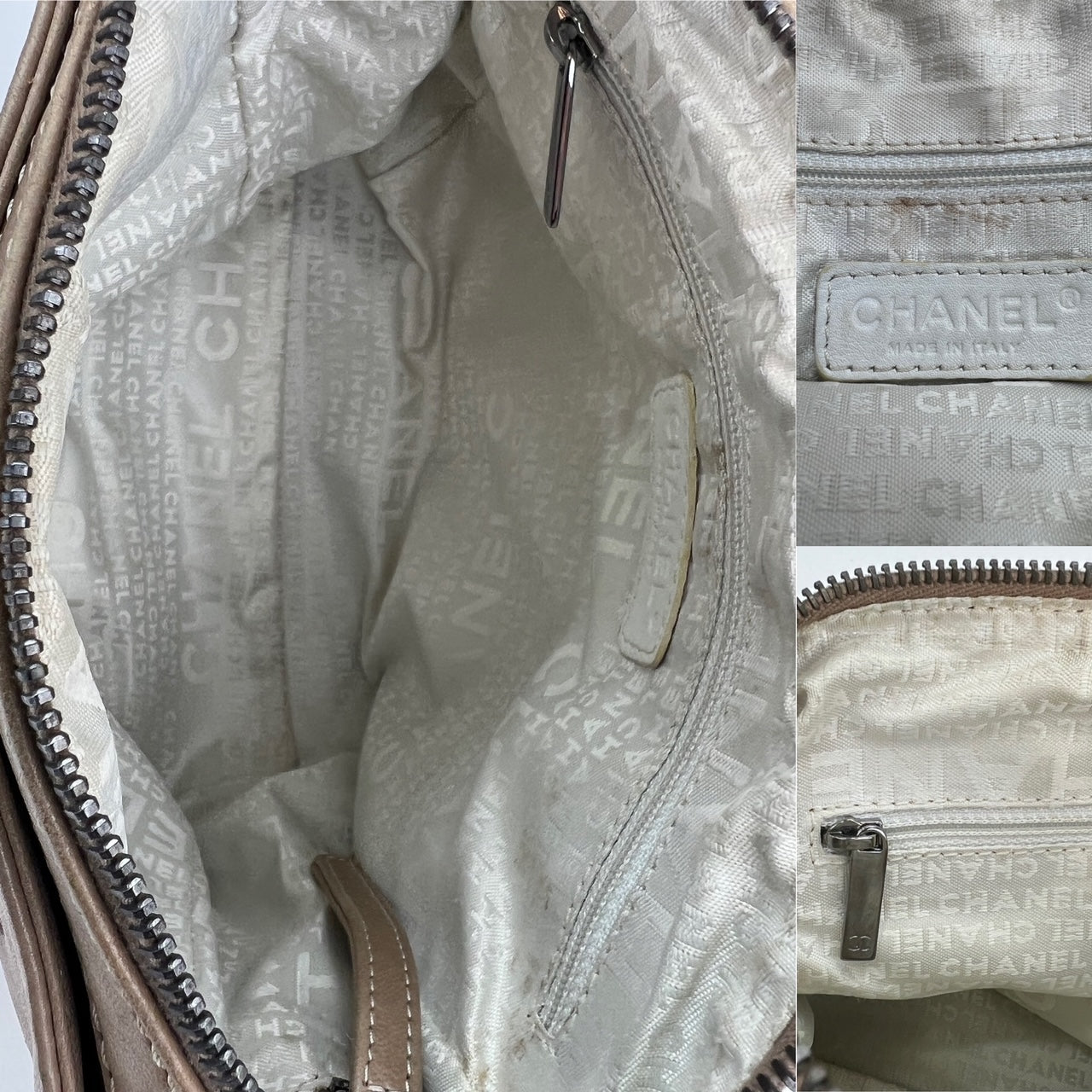 Chanel Lax Accordion Beige Lambskin Bag Preowned – Debsluxurycloset