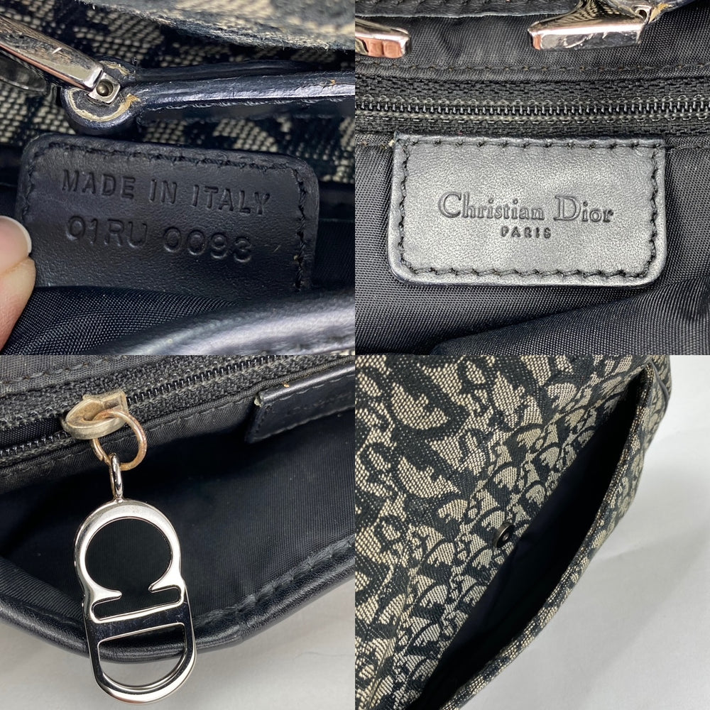 Christian Dior Black Oblique Canvas Saddle Bag ○ Labellov ○ Buy and Sell  Authentic Luxury