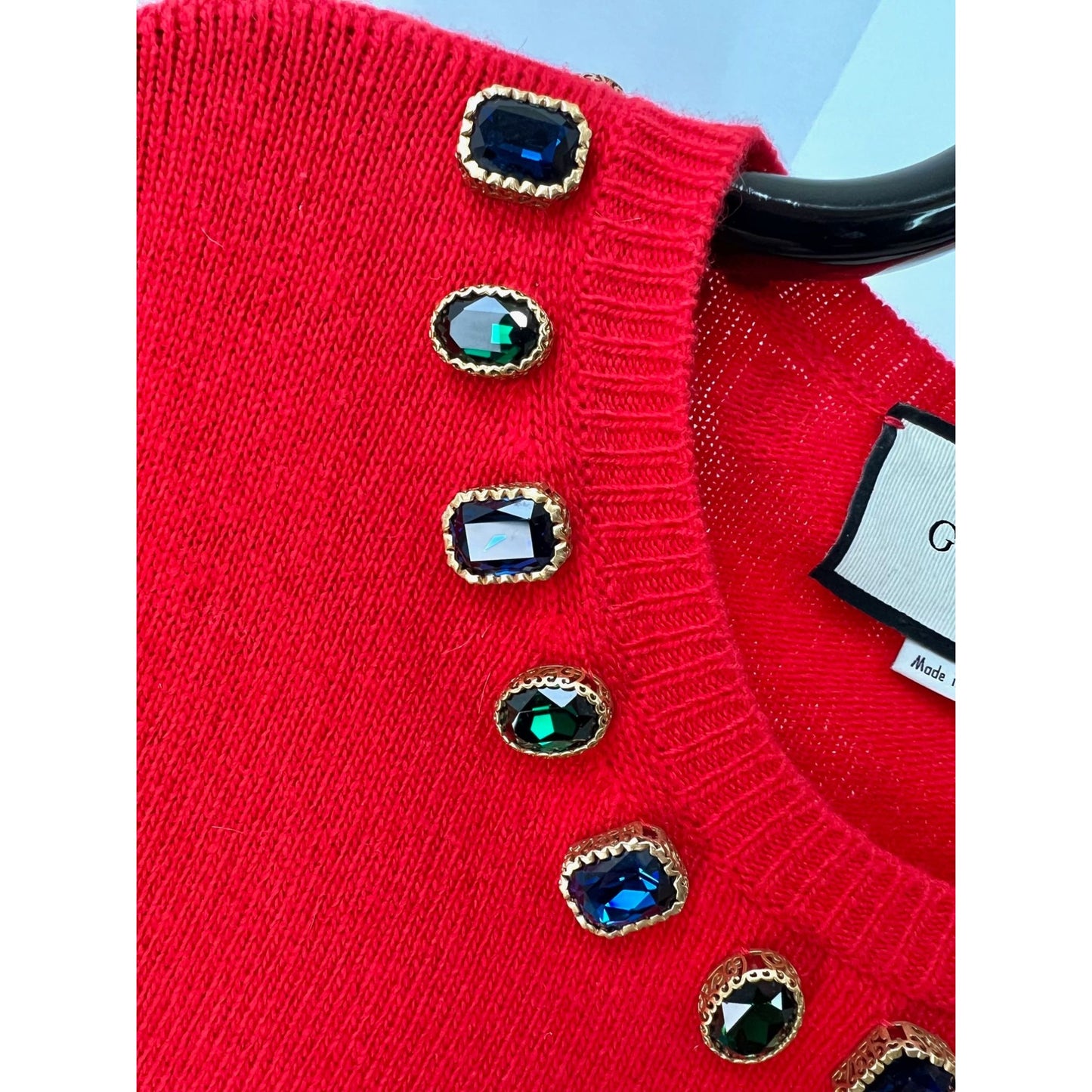 Gucci NY Yankees Crystal Embellished Sweater - Red Size Medium