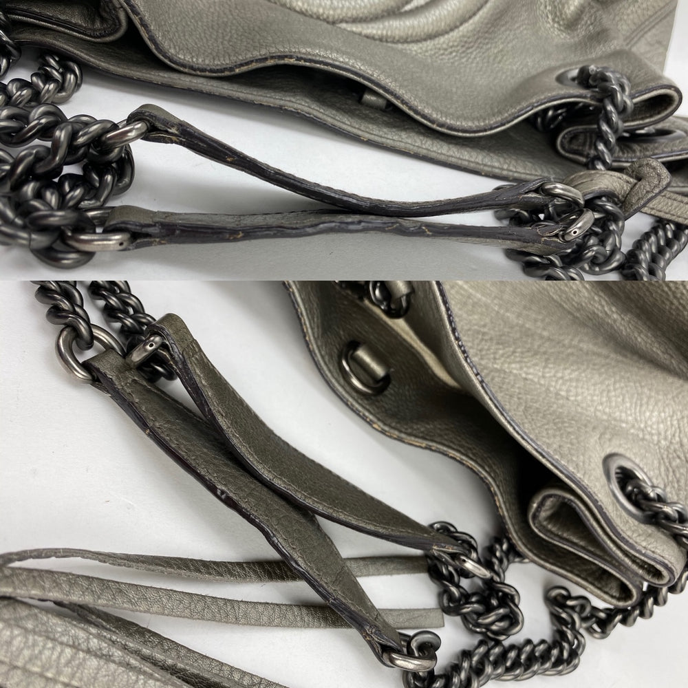 Gucci Soho Tote / Chain Shoulder Bag Metallic Champagne 