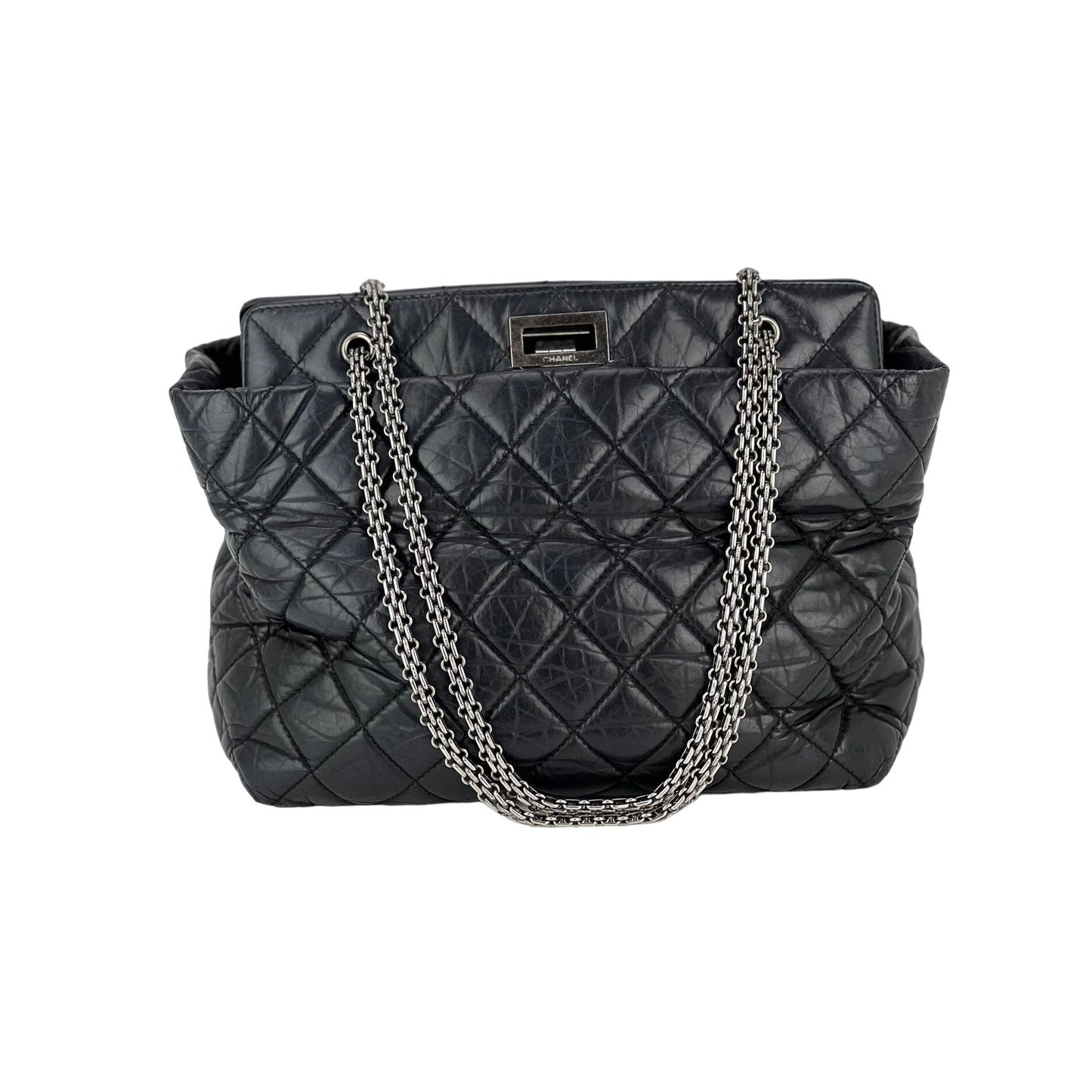 Chanel 2.55 Reissue Aged Calfskin Black Tote Bag