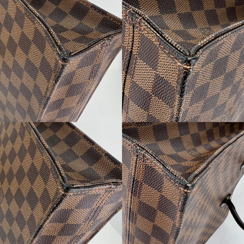 Used Louis Vuitton Tote Bag /Leather/Brw/Allover Pattern/Sack  Plastic/M51140/
