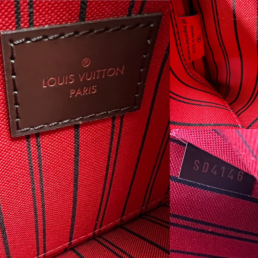Louis Vuitton, Bags, Pre Owned Louise Vuitton Neverfull Pochette Wristlet  Ebene