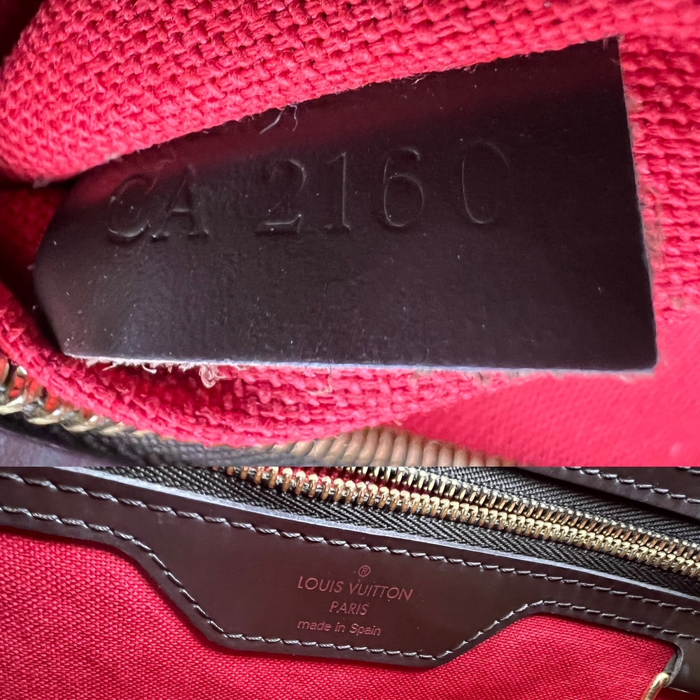 LOUIS VUITTON Hand Bag Cabas Rivington Damier Ebene Tote W/Added Insert  Preowned Brown Leather ref.673900 - Joli Closet