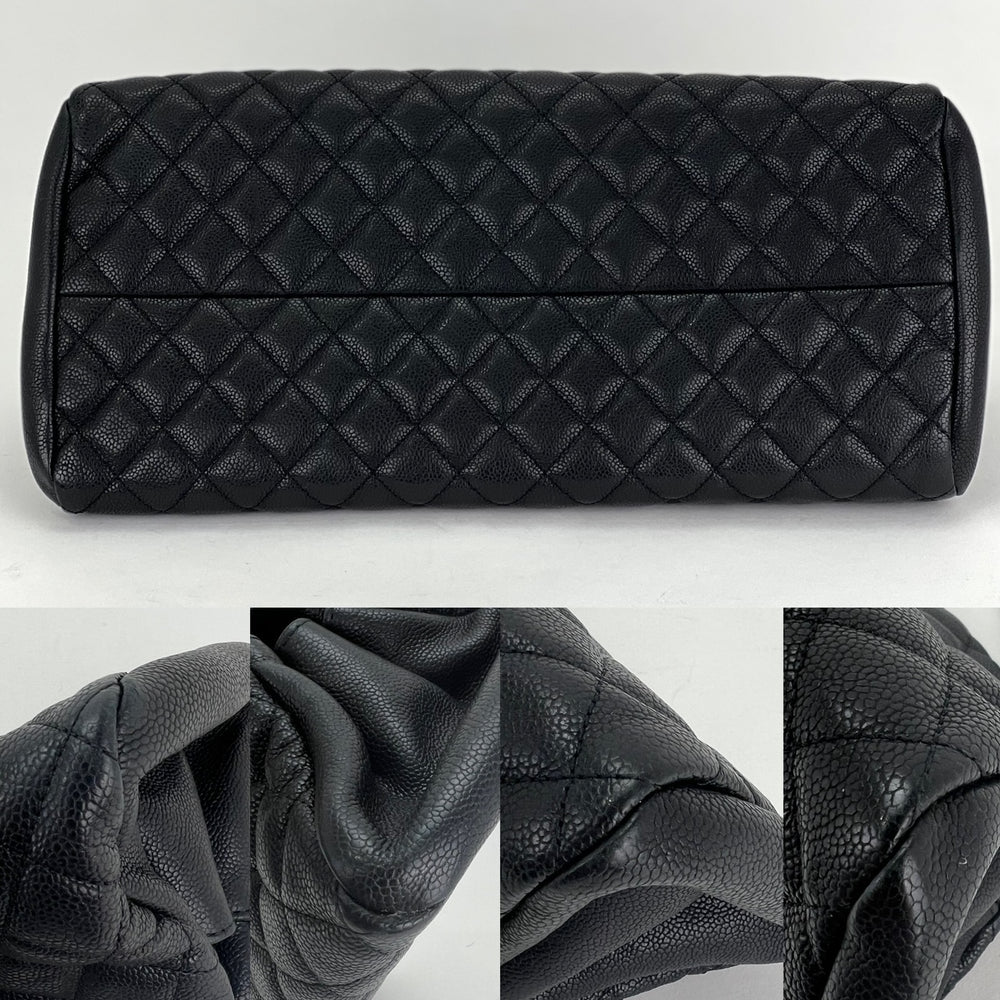 CHANEL Just Mademoiselle Quilted Caviar Black Bowling Shoulder
