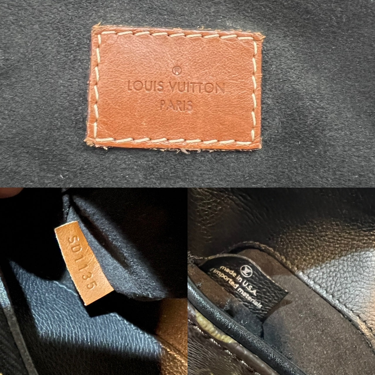 Louis Vuitton PALLAS Monogram canvas calf leather M41064 Black Handbag