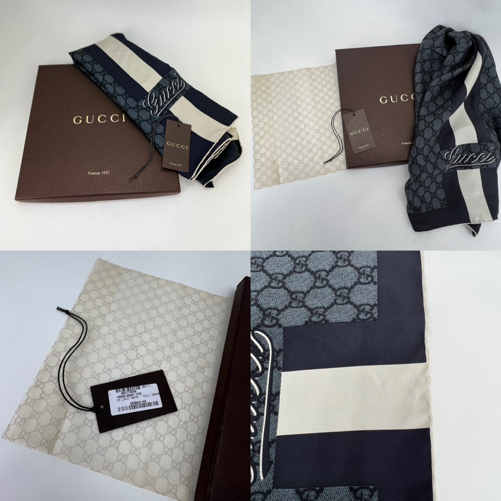 Chanel Pre-owned Bag Print Silk Scarf - Blue
