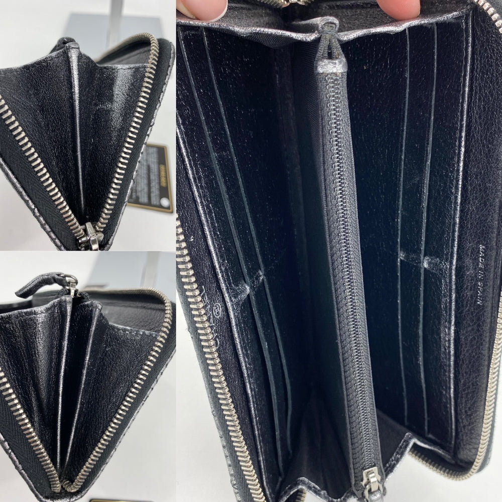 Chanel Red Quilted Lambskin Zip Around Wallet