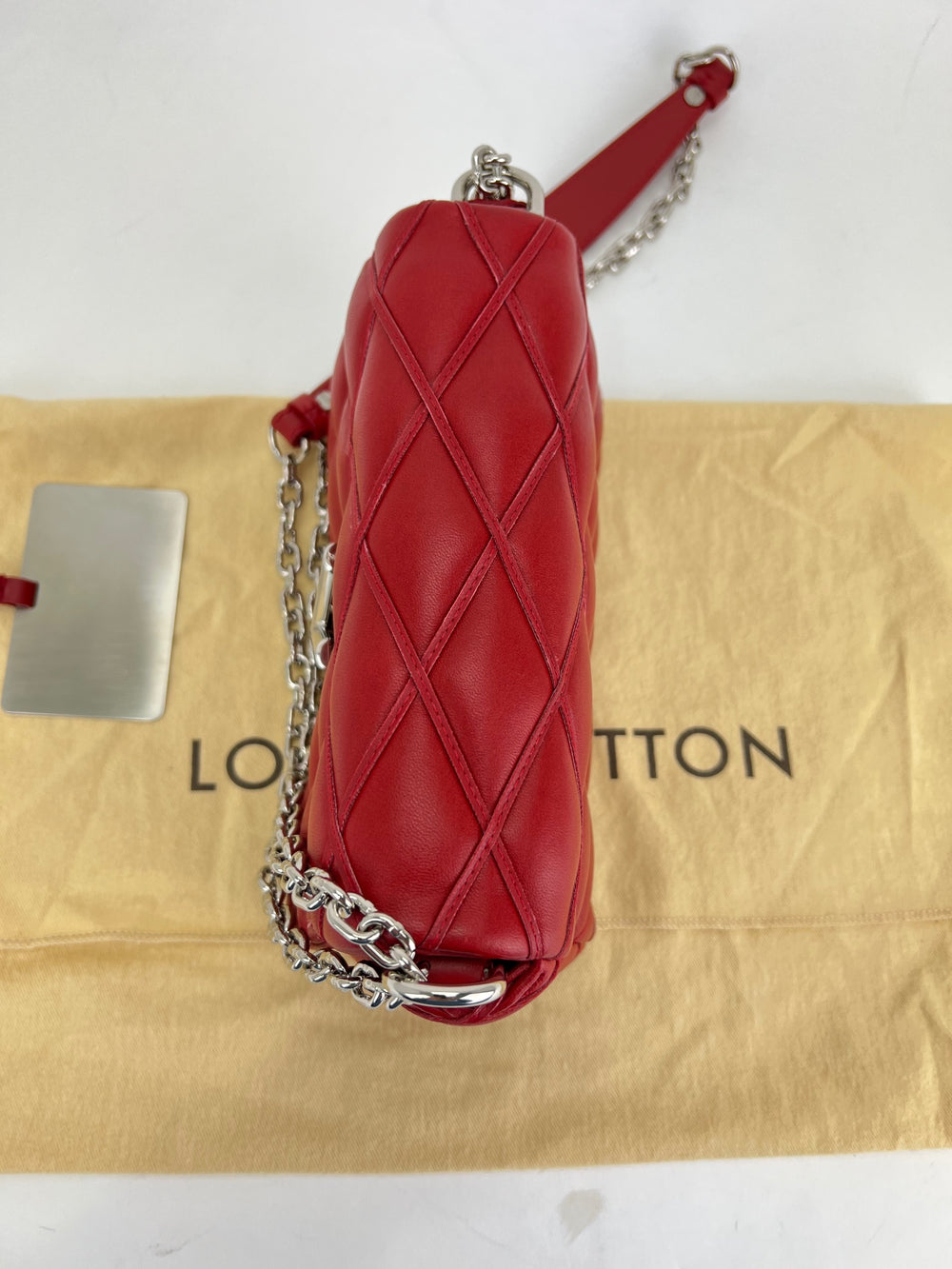 Louis Vuitton Silver Quilted Lambskin Leather GO-14 Malletage PM Bag Louis  Vuitton