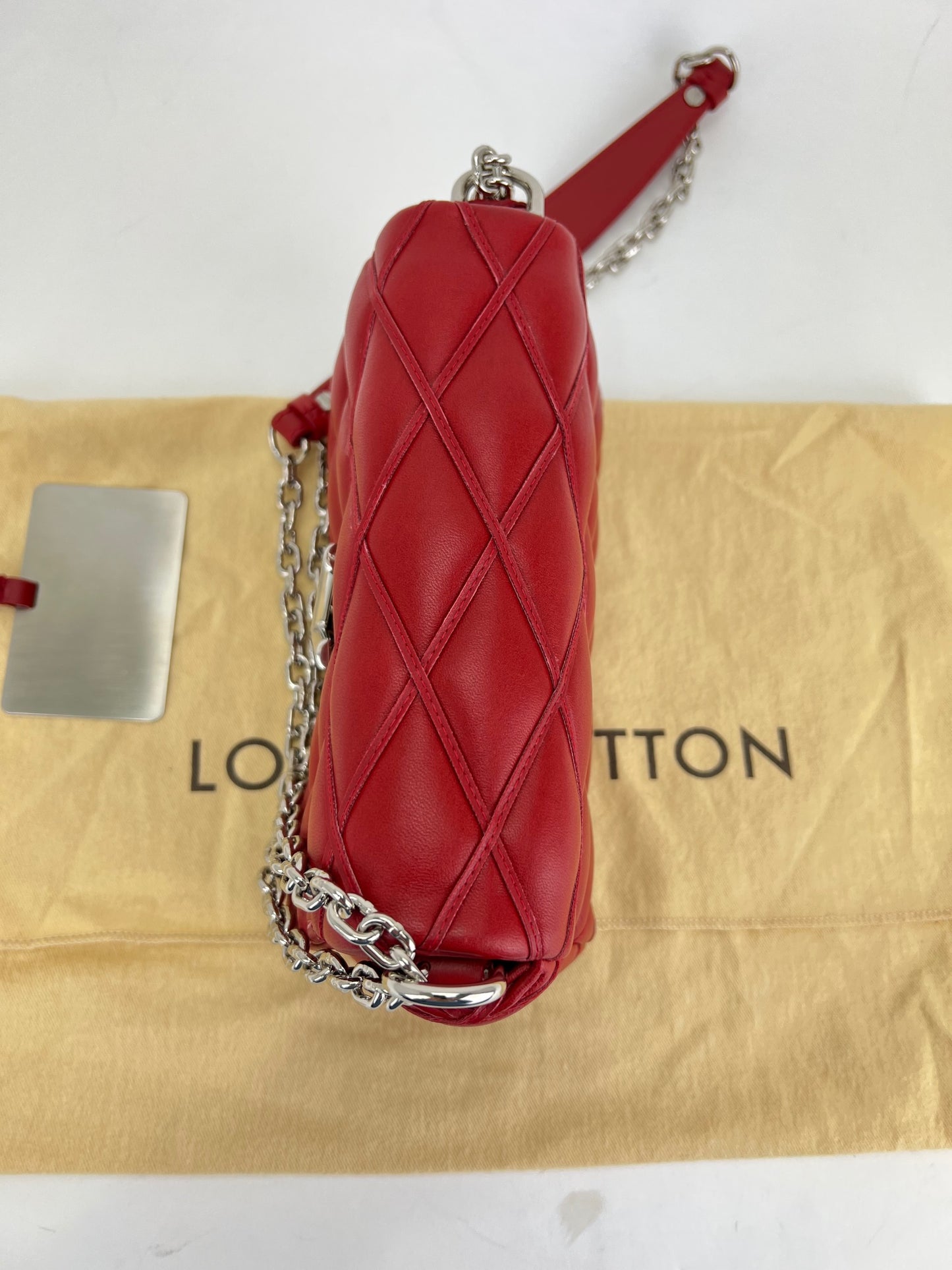 Louis Vuitton Handbag Go-14 Mini Chain Shoulder Bag Red Lambskin A916  Auction