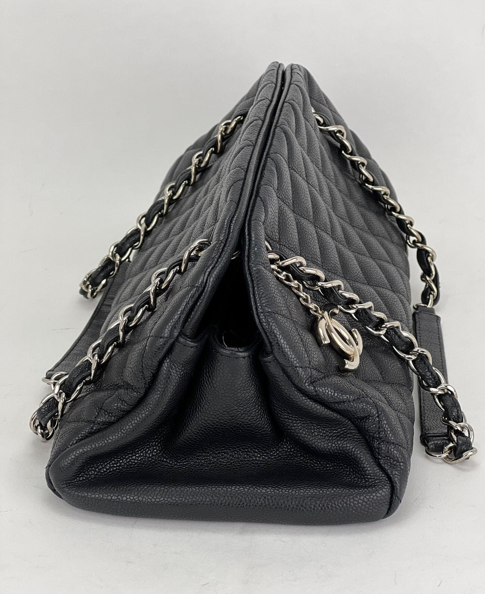 Chanel Medium Charm Tote in Black Caviar with Ruthenium Hardware - SOLD