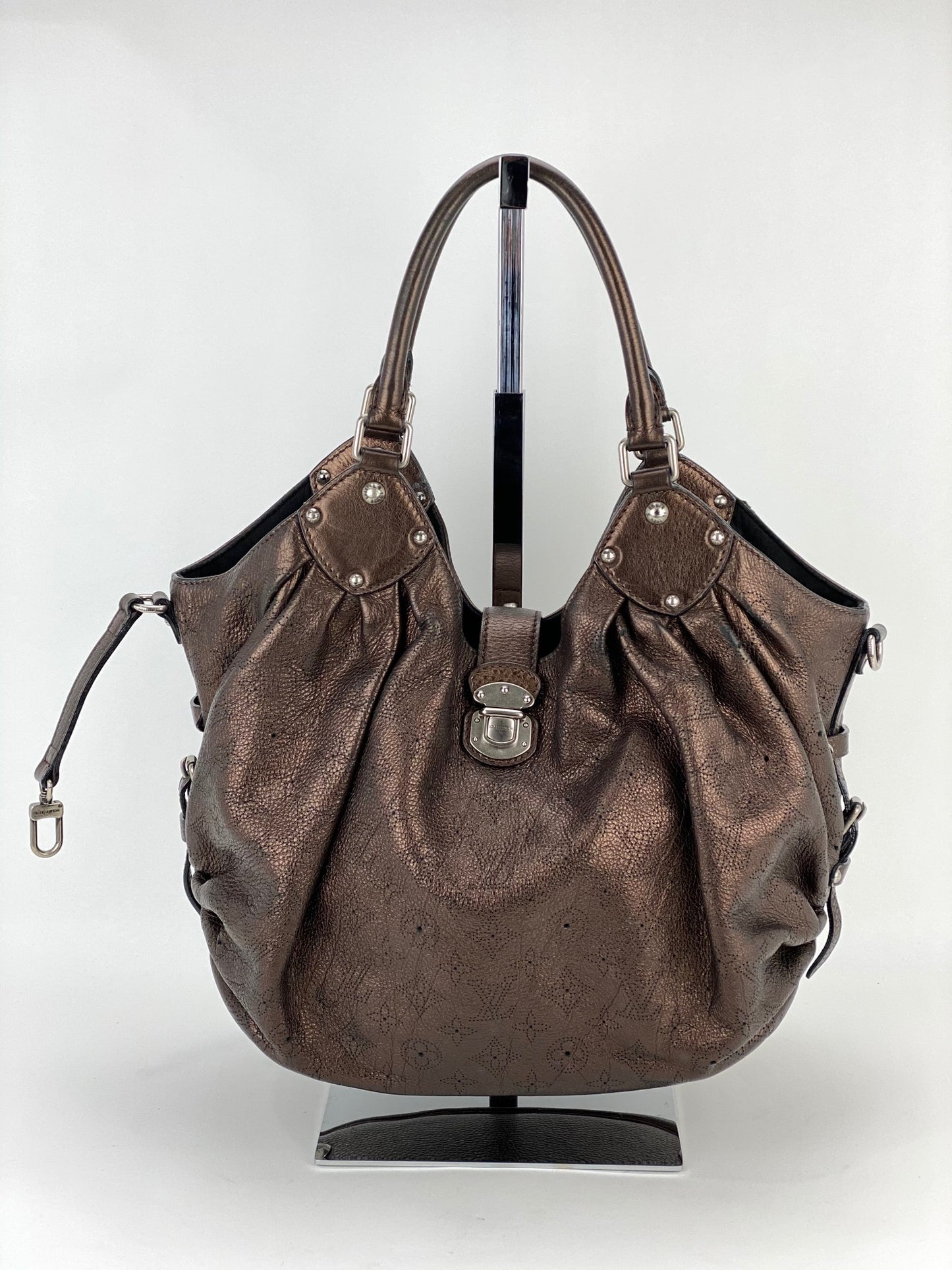 Louis Vuitton Large Mahina Metallic Bronze Leather Shoulder Bag Pre Owned