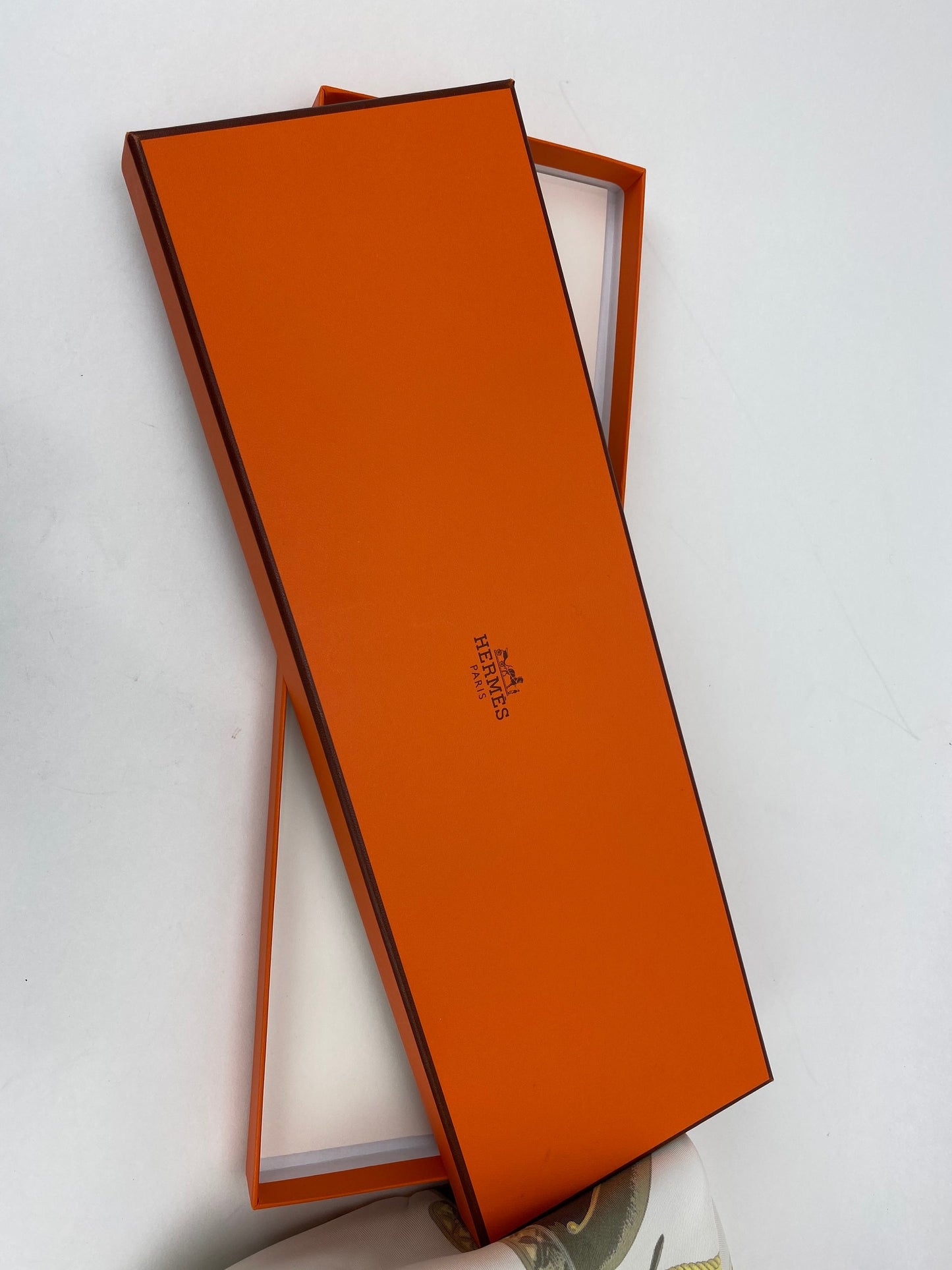 Authentic Orange Hermes Small Twilly Scarf Box