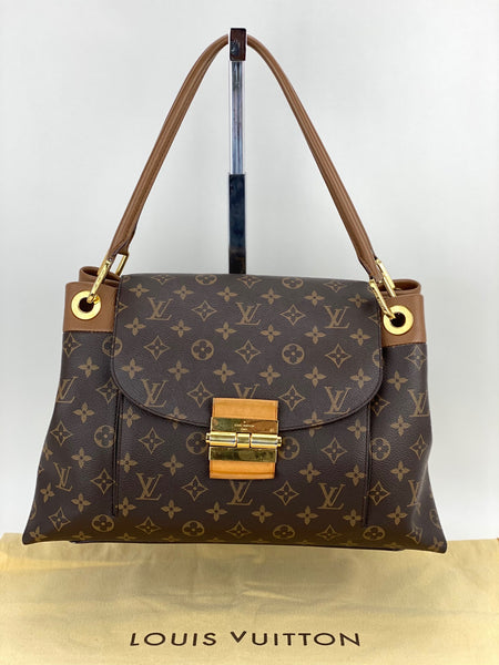 LOUIS VUITTON Olympe Monogram Canvas Satchel Shoulder Bag Black