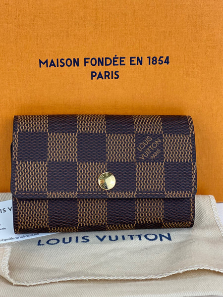 Auth LOUIS VUITTON DAMIER VALLEE Key Ring Key Holder Charm M66953 Black  with Box