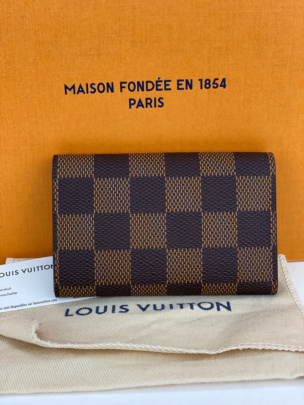 Pre-owned Louis Vuitton Wallet Slender Damier Ebene Brown