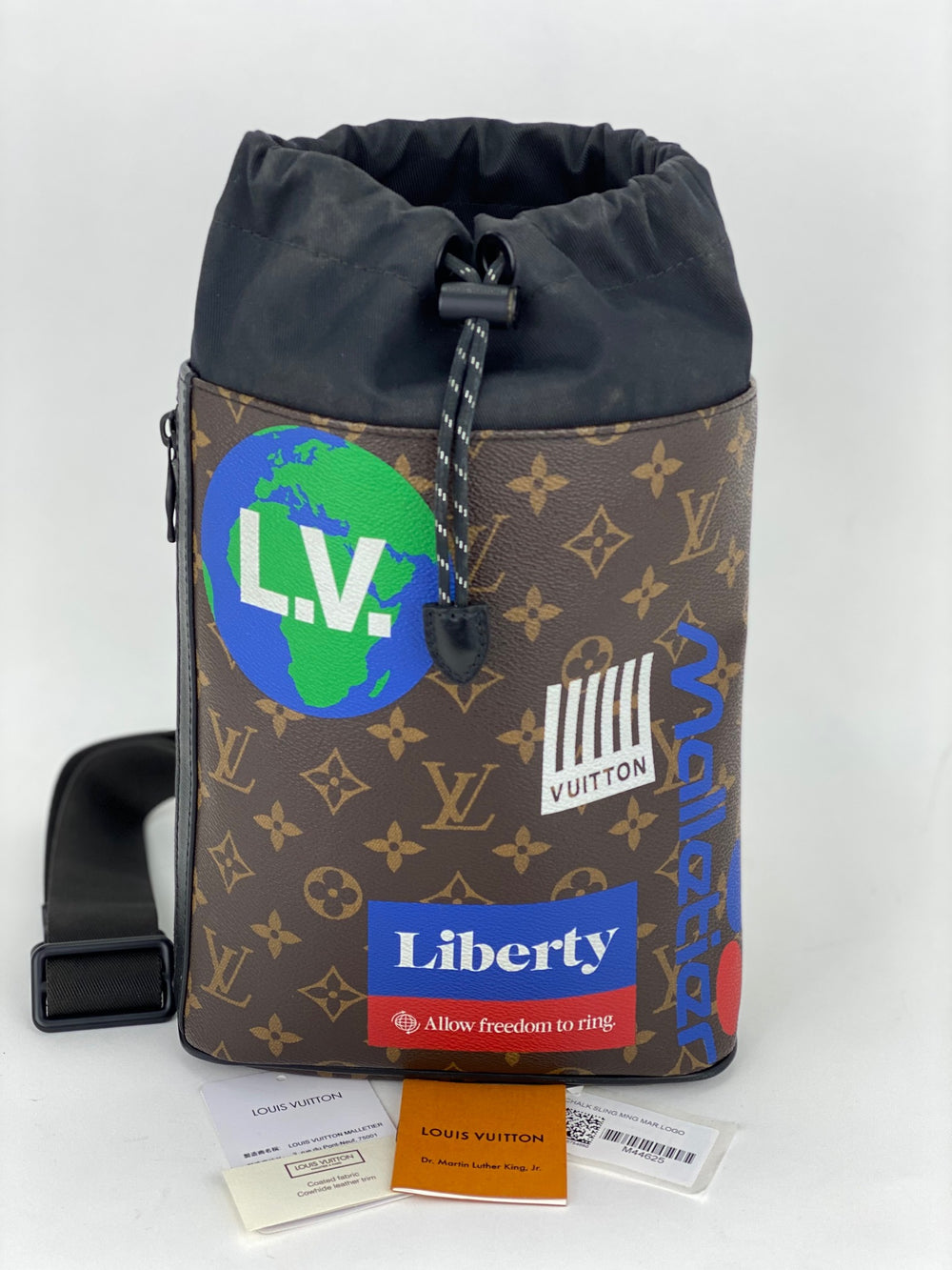 Louis Vuitton By Virgil Abloh Brown Monogram Canvas Chalk Sling Back Pack  Bag