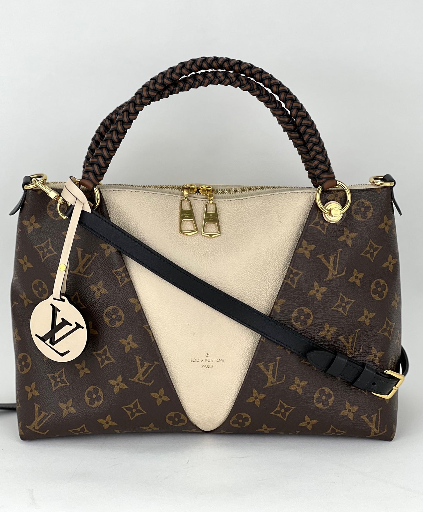 Louis Vuitton Black Braided Leather Chain Shoulder Bag Strap Louis Vuitton