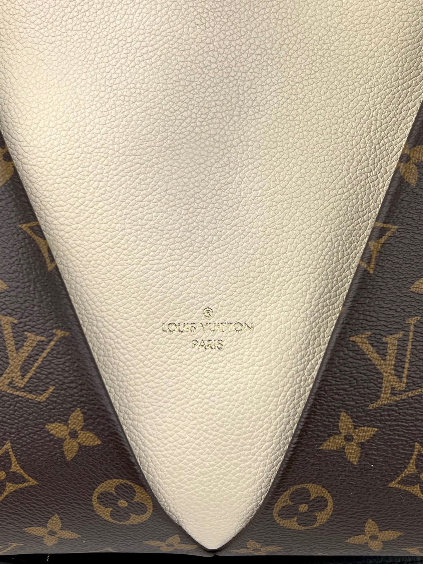 Louis Vuitton V Tote Monogram Canvas Leather Shoulder Bag Black