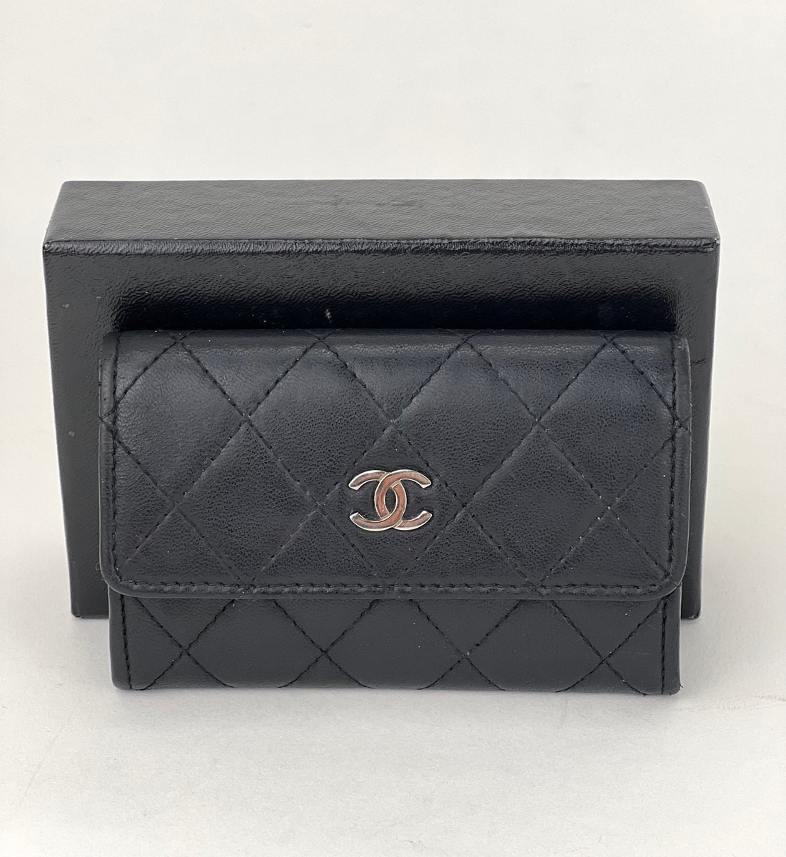 Chanel Black Quilted Lambskin Mini Rectangular Classic Flap Pale