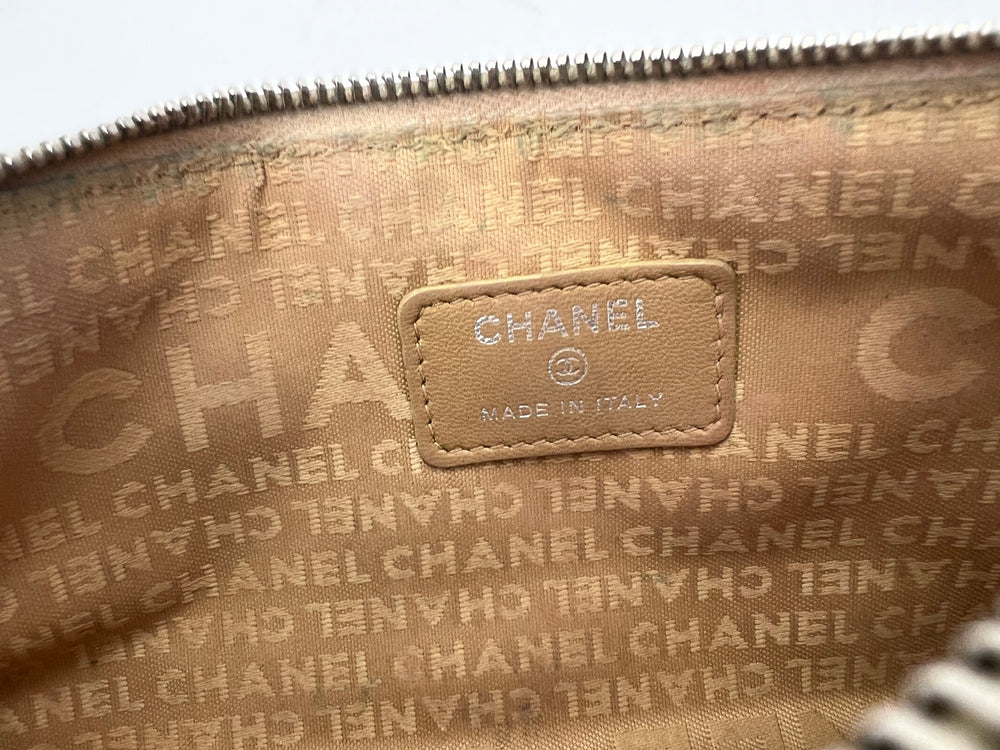 Chanel Orange Quilted Patent Leather Mini Pochette Clutch - Yoogi's Closet