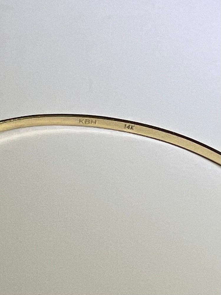 
                  
                    14K Yellow Gold KBH Reclaimed Skinny Bangle Bracelet Jewelry Authentic
                  
                