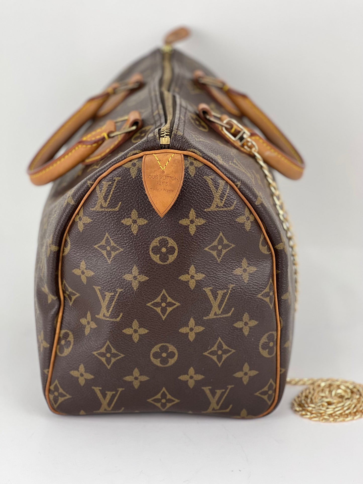 Louis Vuitton speedy Bandouliere 30 Monogram Shoulder Hand Bag Added Insert  Preowned Brown Leather ref.674185 - Joli Closet