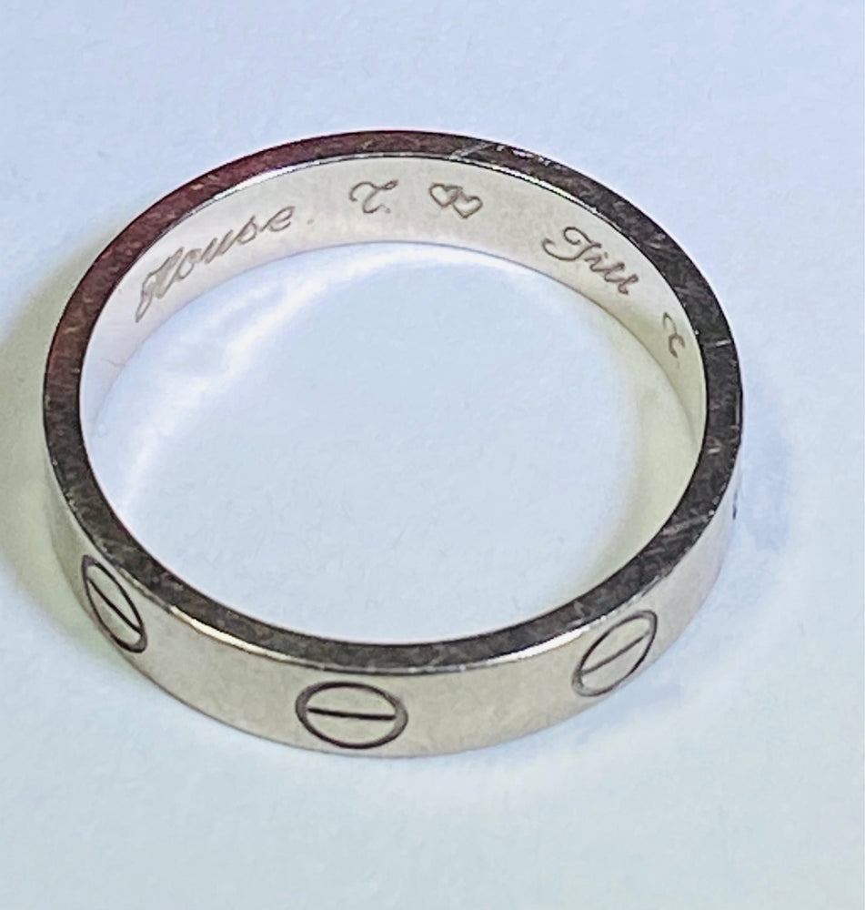 Vintage Designer Signed 18K White Gold (750) True Love Waits Band